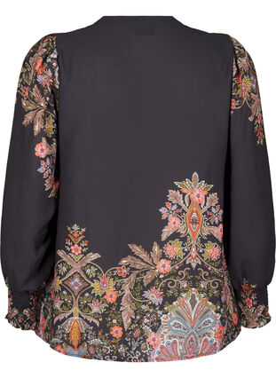 Zizzi Bluse med paisleyprint, Black Paisley, Packshot image number 1