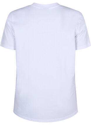 Zizzi Basis t-shirt i bomuld med rund hals , Bright White, Packshot image number 1