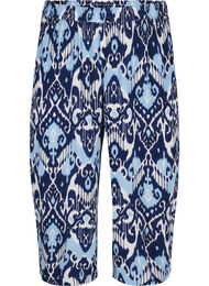 Culotte bukser i viskose med print, Blue Ethnic AOP