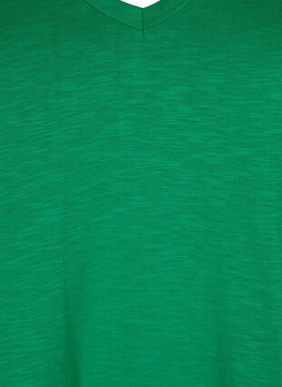 Zizzi Kortærmet basis t-shirt med v-hals, Jolly Green, Packshot image number 2