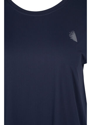 Zizzi Ensfarvet trænings t-shirt, Graphite, Packshot image number 2