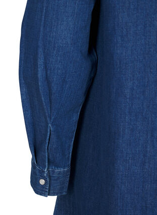 Zizzi Denimkjole med knapper, Medium Blue Denim, Packshot image number 3