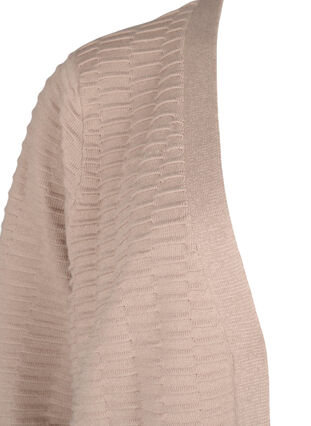 Zizzi Strikket cardigan i bomulds-viskose mix, Simply Taupe, Packshot image number 2