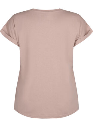 Zizzi Kortærmet t-shirt i bomuldsblanding, Desert Khaki, Packshot image number 1