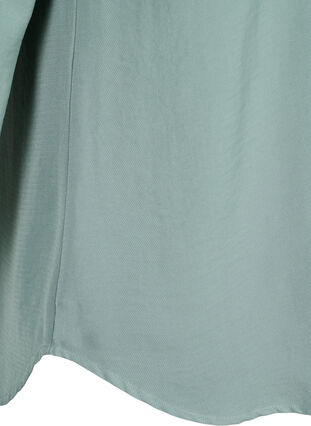 Zizzi Bluse med smock og v-udskæring, Chinois Green, Packshot image number 4