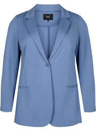 Enkel blazer med knaplukning, Moonlight Blue