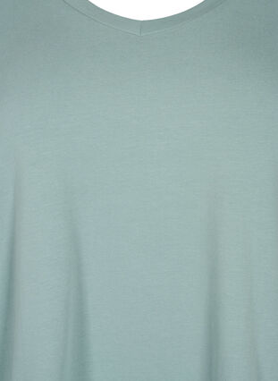 Zizzi Ensfarvet basis t-shirt i bomuld, Chinois Green, Packshot image number 2