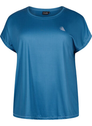 Zizzi Kortærmet trænings t-shirt, Blue Wing Teal, Packshot image number 0