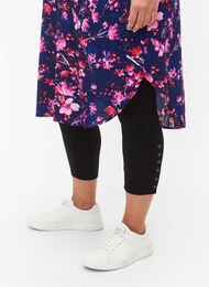 3/4 leggings med knapper, Black, Model