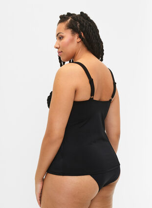 Zizzi Tankini med draperinger, Black, Model image number 1