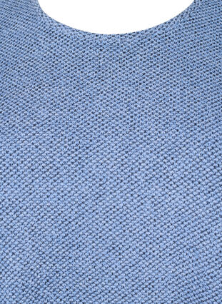 Zizzi Meleret bluse med rund hals og lange ærmer, Blue Bonnet, Packshot image number 2