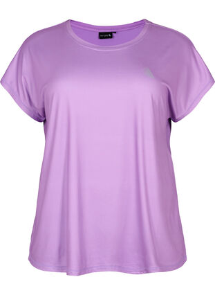 Zizzi Kortærmet trænings t-shirt, African Violet, Packshot image number 0