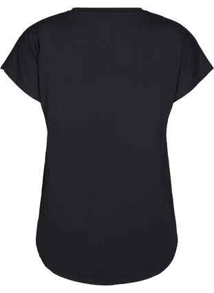 Zizzi Trænings t-shirt med v-hals, Black, Packshot image number 1