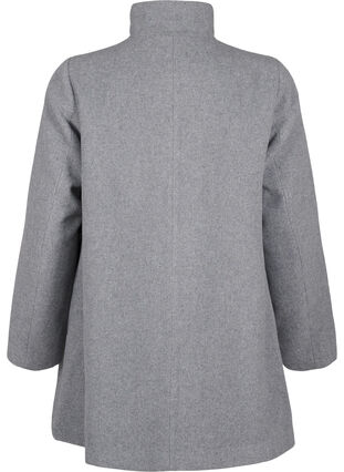 Zizzi Kort trenchcoat med a-form, Light Grey Melange, Packshot image number 1