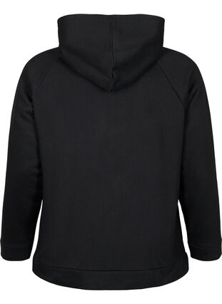 Zizzi Sweat cardigan med hætte, Black, Packshot image number 1