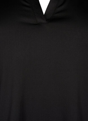 Zizzi Polo t-shirt med v-hals, Black, Packshot image number 2