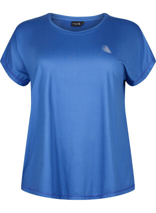 Zizzi Kortærmet trænings t-shirt, Sodalite Blue, Packshot image number 0