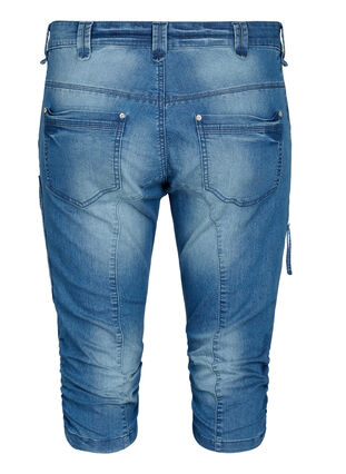 Zizzi Slim fit capri jeans med lommer, Light blue denim, Packshot image number 1