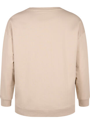 Zizzi Sweatshirt med rund hals, Simply Taupe, Packshot image number 1