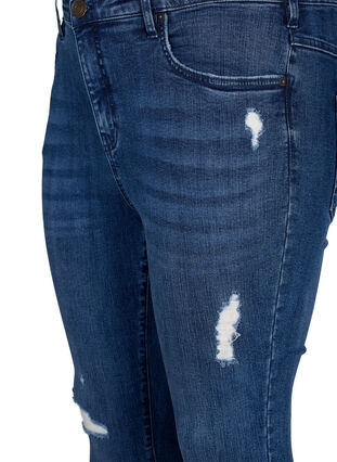 Zizzi Super slim Amy jeans med sliddetaljer, Blue Denim, Packshot image number 2