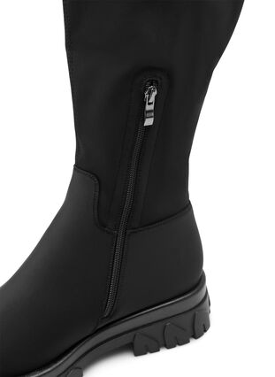 Zizzi Wide fit - Høj støvle med stretch, Black, Packshot image number 4