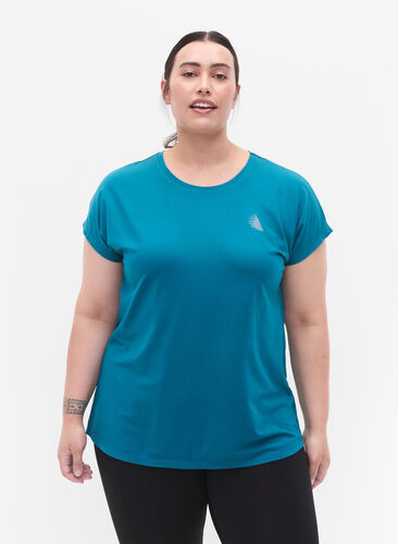 Zizzi Kortærmet trænings t-shirt, Deep Lake, Model image number 0