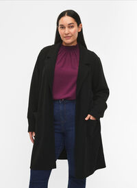 FLASH - Lang blazer med lommer, Black, Model