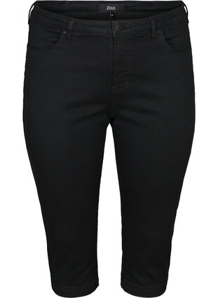 Zizzi Højtaljede Amy capri jeans med super slim fit, Black, Packshot image number 0