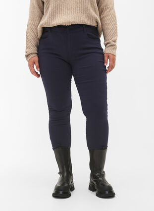 Zizzi Slim fit bukser med lommer, Night Sky, Model image number 3