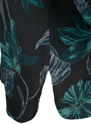 Zizzi FLASH - Blomstret tunika med lange ærmer, Black Scarab Flower, Packshot image number 3