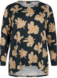 Blomstret bluse med lange ærmer, Scarab Big FlowerAOP