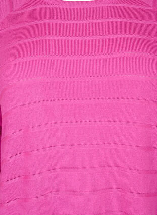 Zizzi Strikbluse med tone-i-tone striber, Rose Violet, Packshot image number 2