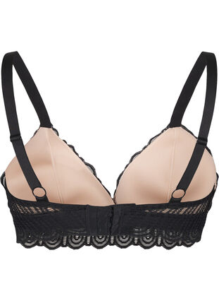 Zizzi Bralette bh med blonder og blød vattering, Black, Packshot image number 1