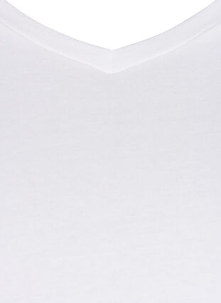 Zizzi Ensfarvet basis t-shirt i bomuld, Bright White, Packshot image number 2