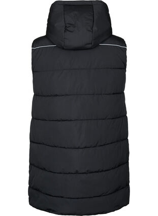 Zizzi Sporty vest med hætte og lommer, Black, Packshot image number 1