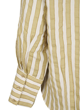 Zizzi Løs skjorte med striber, Thyme w. Sand Stripe, Packshot image number 4