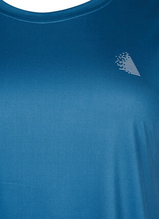 Zizzi Kortærmet trænings t-shirt, Blue Wing Teal, Packshot image number 2