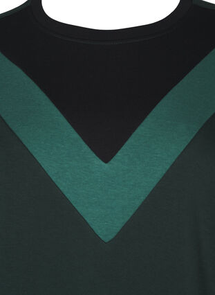 Zizzi Lang sweatshirt med colorblock, Scarab Color Block, Packshot image number 2