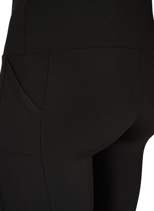 Zizzi Tætsiddende shorts med høj talje og lommer, Black, Packshot image number 3