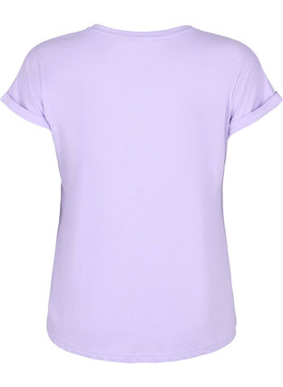 Zizzi Kortærmet t-shirt i bomuldsblanding, Lavender, Packshot image number 1