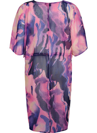 Zizzi Strand kimono med print, Purple Swirl, Packshot image number 1