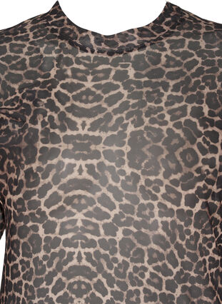 Zizzi Mesh bluse med leopard mønster, LEO AOP, Packshot image number 2