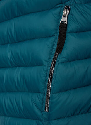 Zizzi Letvægts jakke med lommer og aftagelig hætte, Deep Teal, Packshot image number 3