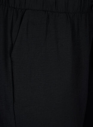 Zizzi Shorts med lommer og elastik i taljen, Black, Packshot image number 2