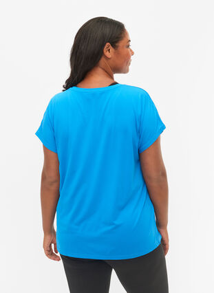 Zizzi Kortærmet trænings t-shirt, Brilliant Blue, Model image number 1