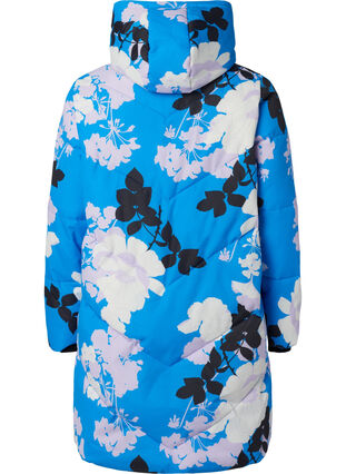 Lang jakke med blomsterprint, French Blue Comb, Packshot image number 1