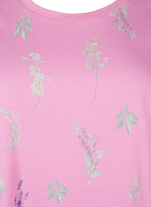 Zizzi T-shirt i økologisk bomuld med blomsterprint, Rosebloom W. Flower, Packshot image number 2