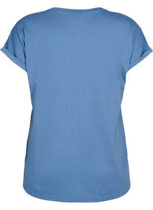 Zizzi Kortærmet t-shirt i bomuldsblanding, Moonlight Blue, Packshot image number 1