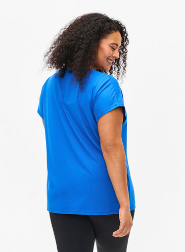 Zizzi Kortærmet trænings t-shirt, Princess Blue, Model image number 1