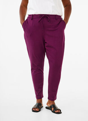 Zizzi Cropped Maddison bukser, Potent Purple, Model image number 2